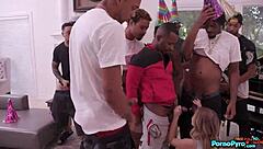 omg, teen coco lovelock is sucking and rimming a bunch of huge black cocks for her wild birthday blowbang