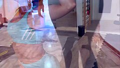 Fit athletic Latina with big ass fucks trainer after gym workout in leggings