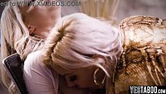 Desperate Blonde, Will You Fuck Big Tits Lesbian Interviewer with Muff Diving Tribbing for That Office Job?