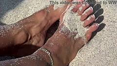 Blonde milf outdoor beach ass