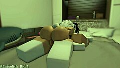 teasing snow bunny with tattoos leads to intimate blowjob and sex in bunny outfit