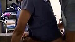 Brunette Mexican Amateur Beauty Feels Passion While Washing Dishes in Homemade Video