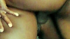 Naughty Ebony Big Booty Takes Stranger Cum in Tight Pussy