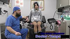 Dr Tampa explores Zombae's first gyno exam in Florida with petite brunette