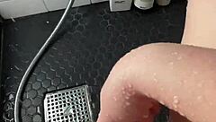 This hot aesthetic teen from saudi arabia masturbates solo in a sunny shower in los angeles