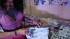 I'm decorating my space with hentai posters while in underwear, feeling that futanari crossdressing vibe kick in 😏🎨