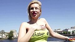 why is this big tits bitch coco de wit getting rough anal in german casting?