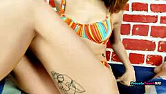 Hey, check out this Russian beauty's unexpected visit turning into a sensual footjob with natural big tits.