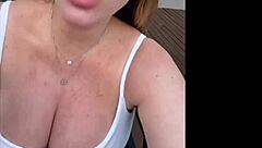 oh man busty barbara shows off her pregnant big cleavage and giant tits