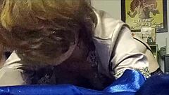 Clothed French Slut in Satin Red Dress Licked and Fucked Doggystyle