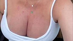 oh man busty barbara shows off her pregnant big cleavage and giant tits