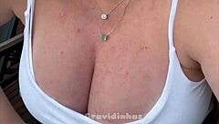 oh man busty barbara shows off her pregnant big cleavage and giant tits