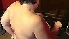 big ass milf rides dildo on chair to intense orgasm with toys