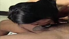 sexy mature walks in room then slam rides black cock student then slides it down her slim busty boobs as neighbors make noise