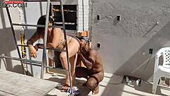 hey, the barbecue girl couldn't resist and took all my sausage in her ass