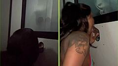 Raw Gloryhole Sucking Strangers' Big Black Cocks with Sloppy Deepthroat and Facial Cum