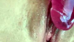 tight little pussy testing out that big dildo 😏