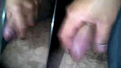 Solo amateur boldly stroking huge load until explosive cum!