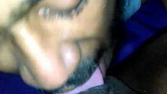 He dives deep licking and sucking ebony pussy intensely.