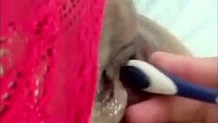 Curvy Latina Cougar Boldly Masturbates With Toothbrush In Amateur Fat BBW Solo Action