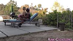 Look at this pretty wife riding that big black dick so wildly!