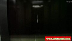 Seductive Latina brunette in heels and lingerie tempts her colleague