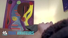 pierced brunette in stockings