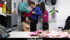 security officer teaches kimmy kimm a lesson on stealing