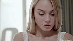 In a steamy encounter, blonde Nancy A lets him cum inside her