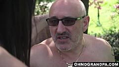 Old man Bruno SX fucks horny 19-year-old Charlotte Johnson all day and night with deepthroat hardcore sex!