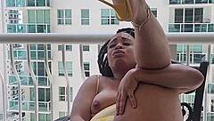 Oh man, my super soaker pussy just spraying all over the balcony!