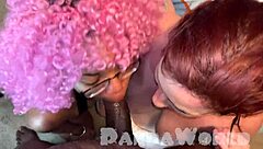 Mmff double blowjob leads to interracial side by side anal