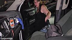 After the concert, the milf flaunted her big nipples and boobs