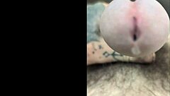 in the bathroom, couple enjoys anal sex and assfucking during shower. they cum together in wet bathing play.