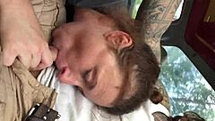 Amateur slut eagerly sucking hard cock deeply