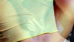 Hot Brunette Milf Fucks Hard on Swing Chair with Monster Cock