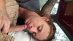 Amateur slut eagerly sucking hard cock deeply