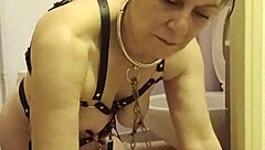 Bound Slave Milf Licks Toilet in Humiliating BDSM Session with Buttplug and Doggystyle Domination!
