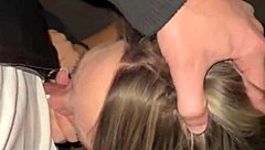 Bold sloppy seconds with dirty talk in hotel and public sex sessions