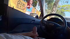Risky Public Masturbation Thrills for Skinny Redhead Student Flashing in Miniskirt Outdoors