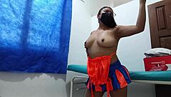 Curvy Young Latina Shakes Big Ass with Plug While Moving Seductively in Homemade Roleplay