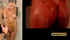 Hey, isn't this big tits Brazilian babe so sexy in her solo bath tease?