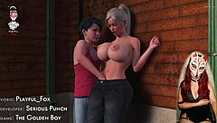 Golden Boy Cums Hard On Milf In Stockings During Intense Cartoon Encounter