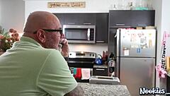 Bold cheating hubby gets busted in intense double blowjob therapy with caught teen fucking