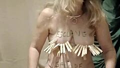 Bound Slave In Handcuffs And Chains Endures Intense BDSM Session With Vibrator And Spanking