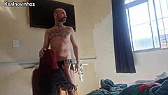 Hotel Maid Catches Exhibitionist Flashing Hard Cock In Room Leading To Cum On Ass Action