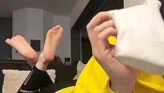 I enjoy showin my barefoot dirty socks feet in nike fetish style