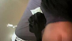 sneaky phone sex leads to intense doggystyle action with loud moaning and big ass shaking