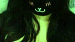 Whoa, this goth girl is flashing her big tits on webcam 😈