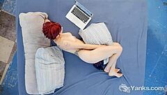 Yanks Curly Redhead Hedera Helix Masturbates Hairy Pussy To Orgasm